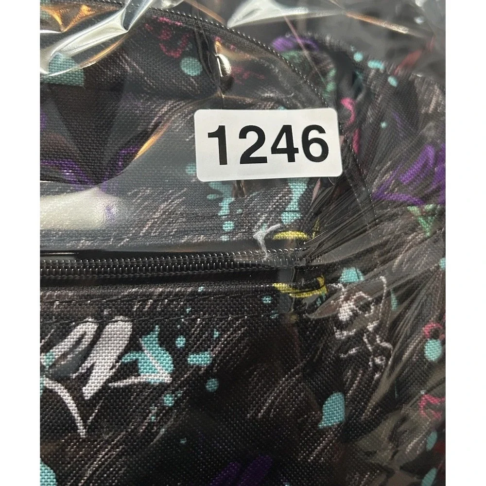 Yak Pak Unisex Multicolor Skull Black Backpack Casual School Storage Bag
